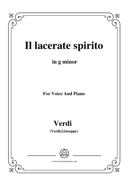 Verdi-Il lacerate spirito(A te l'estremo addio) in g minor, for Voice and Piano image number null