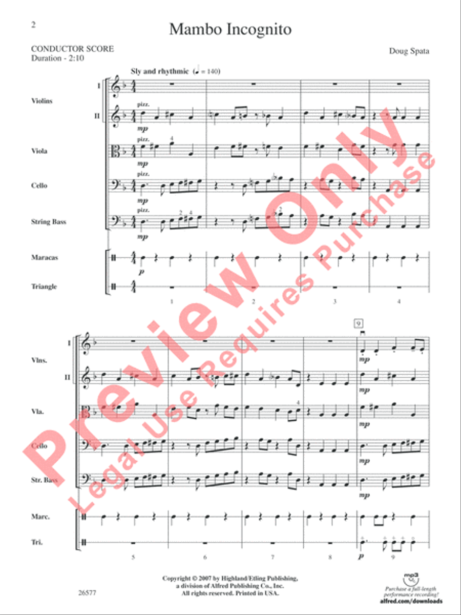 Mambo Incognito String Orchestra scores gallery preview page 3