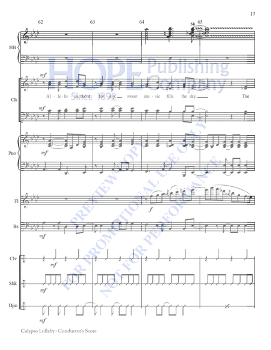 Calypso Lullaby Choir scores gallery preview page 17