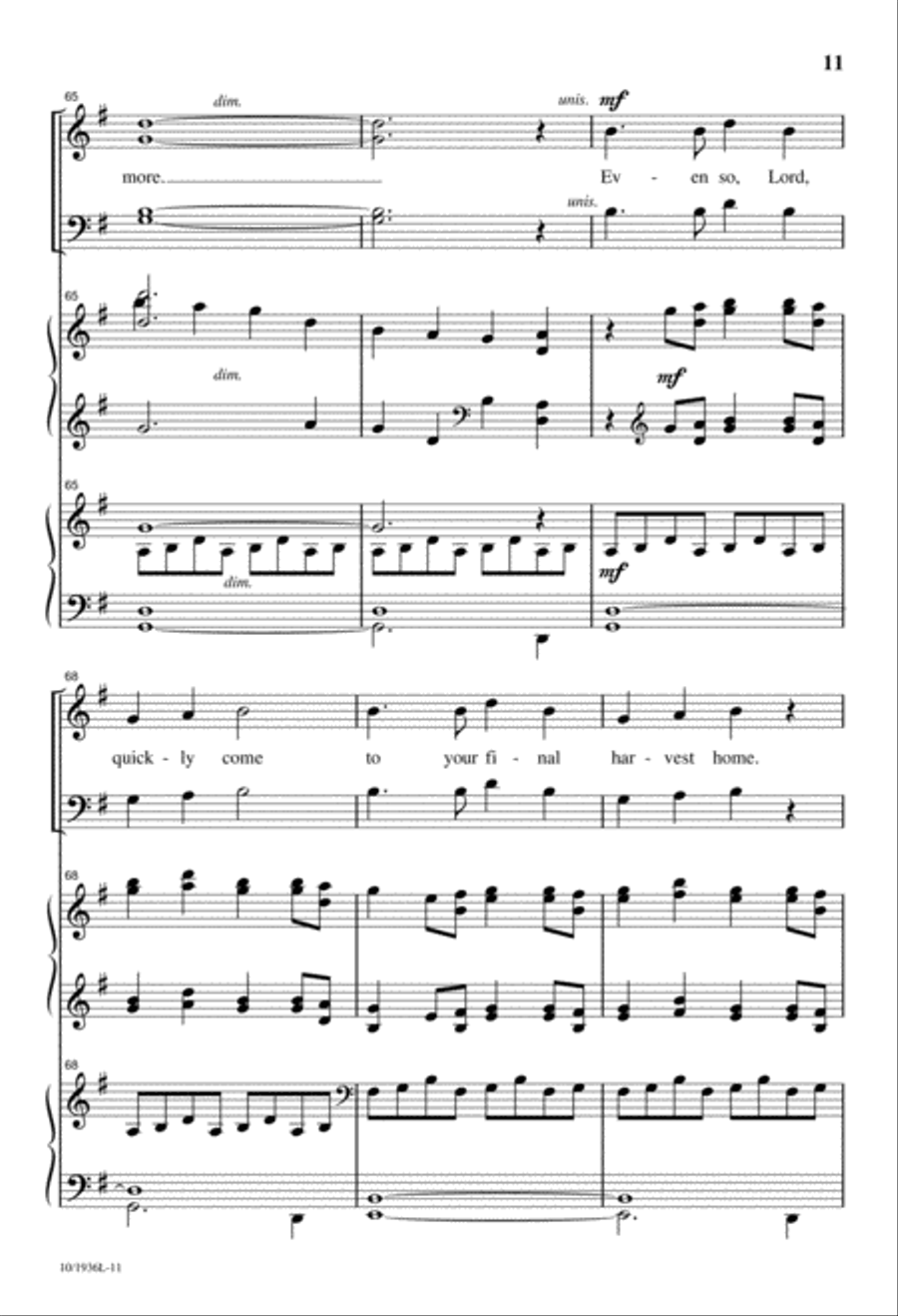 Come, You Thankful People, Come 4-Part scores gallery preview page 11