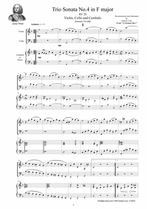Book cover for Vivaldi - Trio Sonata No.4 in F major RV 20 Op.2 for Violin, Cello and Cembalo (or Piano)