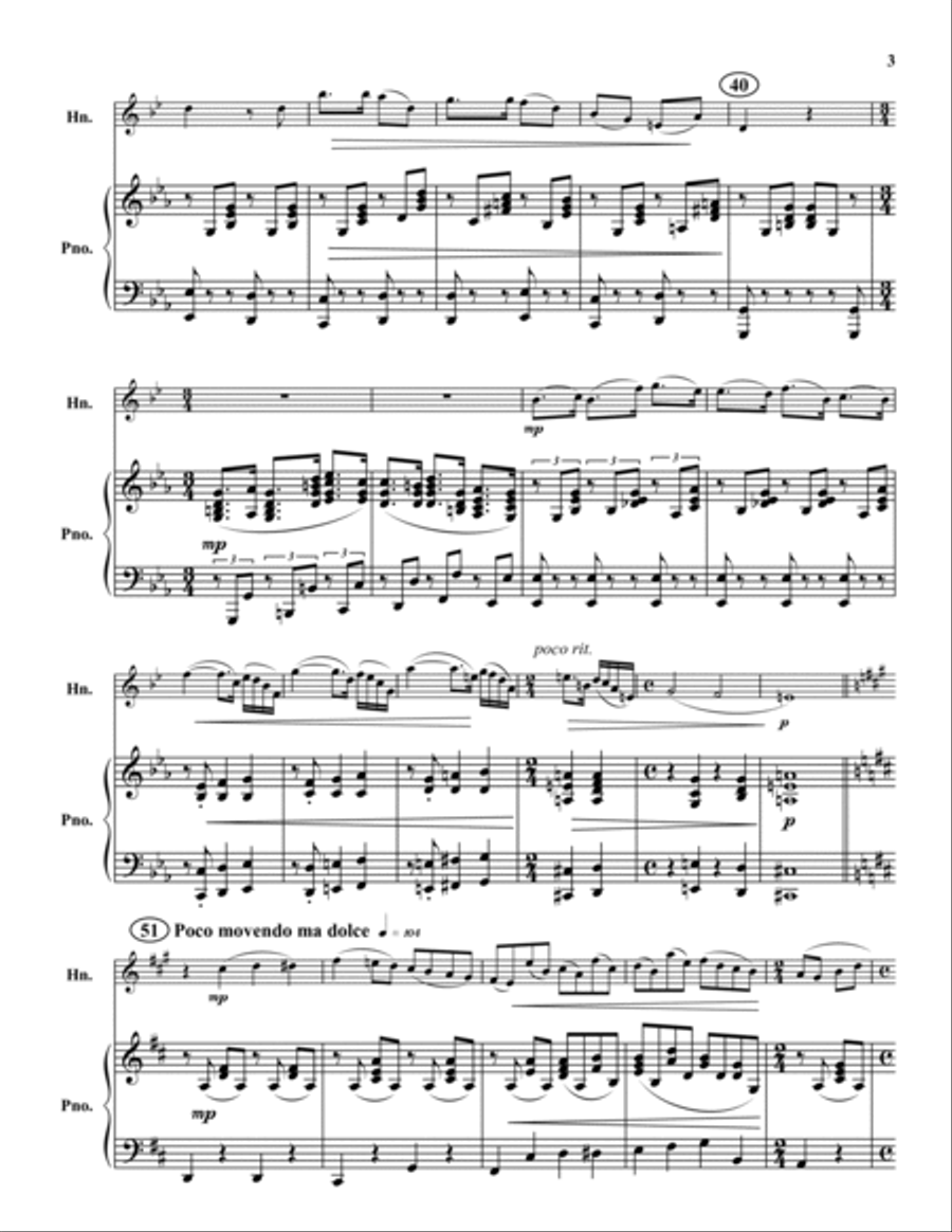 Sonata for Horn Piano Accompaniment scores gallery preview page 3