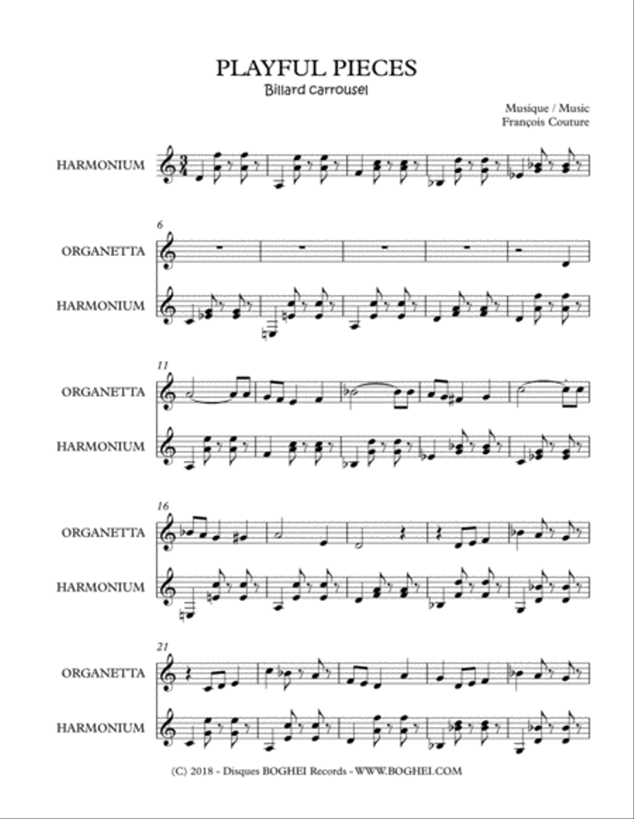 BILLARD CARROUSEL (PLAYFUL PIECES) Small Ensemble scores gallery preview page 1