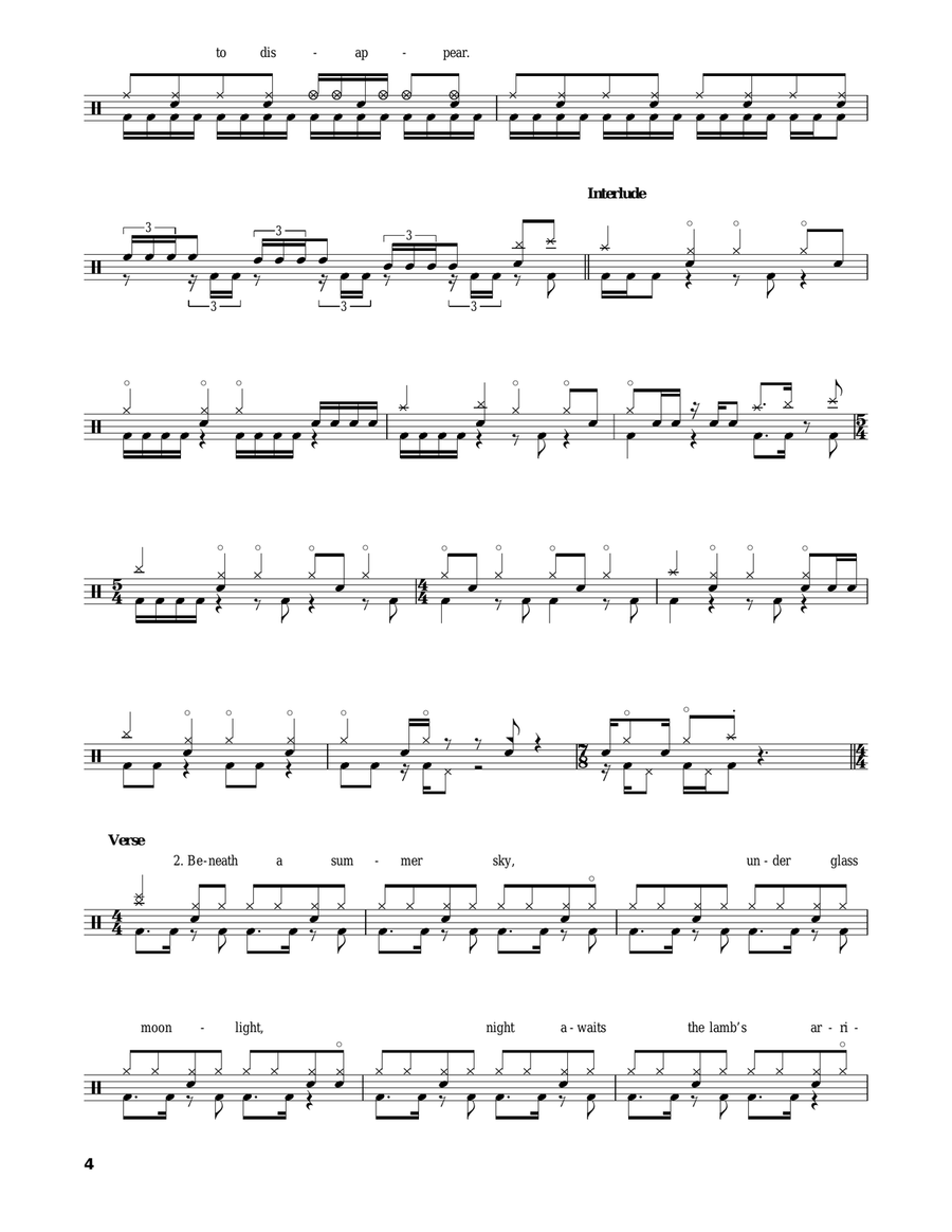 Under A Glass Moon Drum Set scores gallery preview page 4