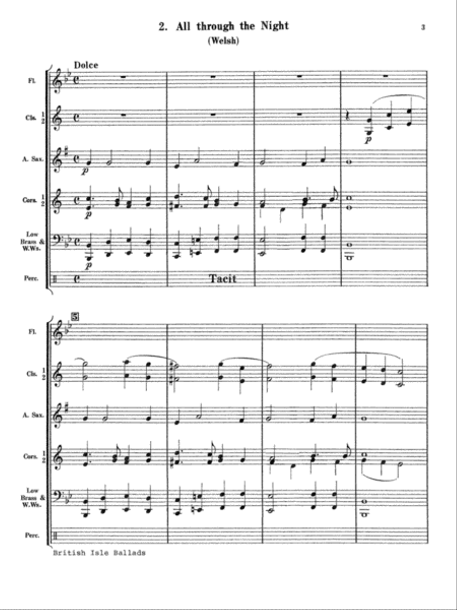 British Isle Ballads: Score Concert Band scores gallery preview page 3
