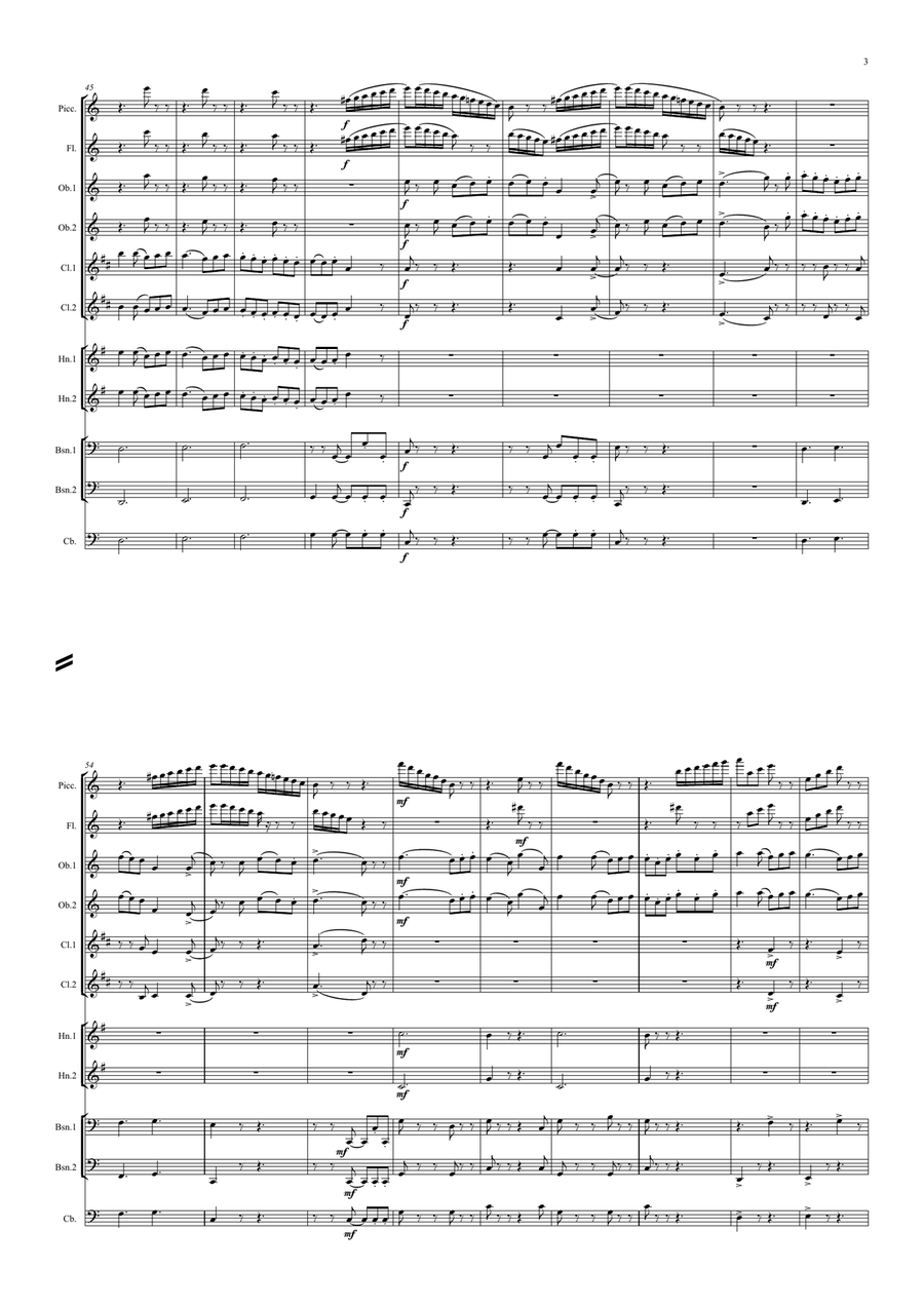 English Dances, Set 2, Op. 33: No. 2. Con Brio Large Ensemble scores gallery preview page 3