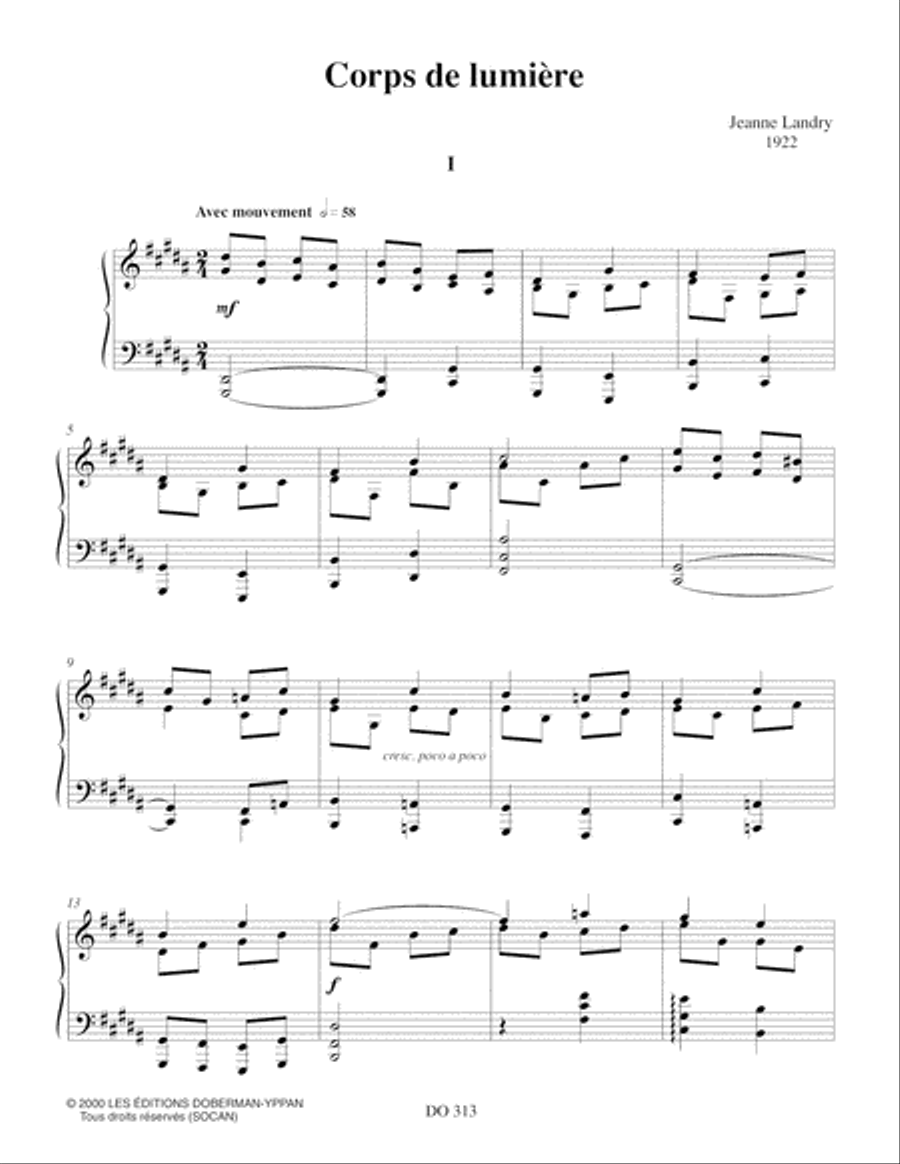 Corps de lumière Corps de lumière Piano Solo scores gallery preview page 2