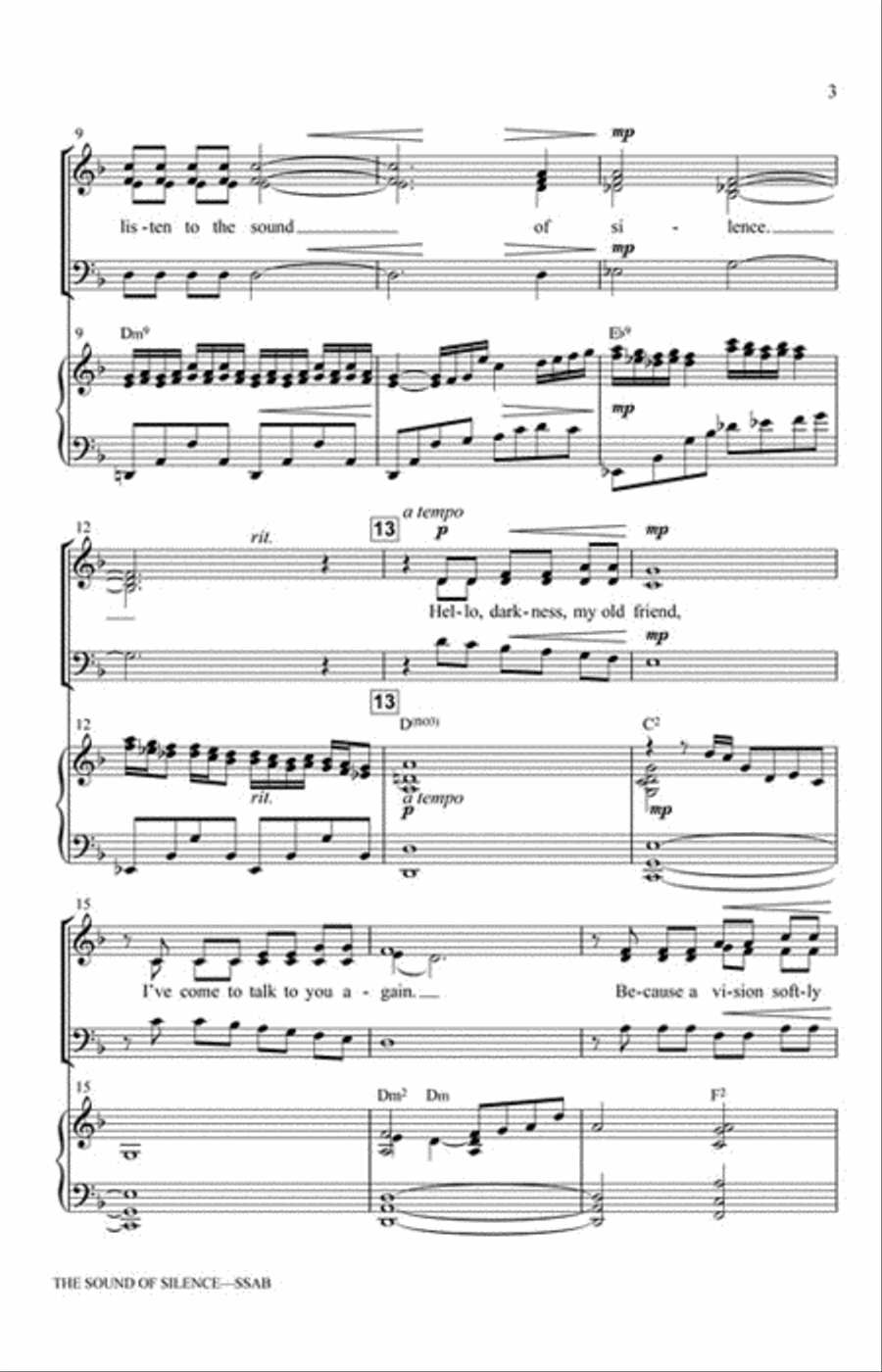 The Sound of Silence Choir scores gallery preview page 3