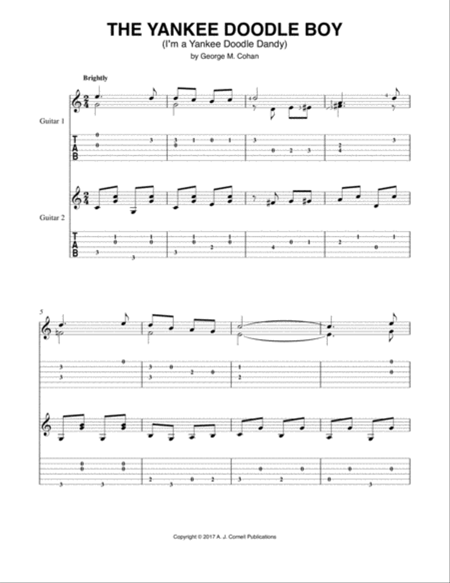 The Yankee Doodle Boy (I’m a Yankee Doodle Dandy) Acoustic Guitar scores gallery preview page 1