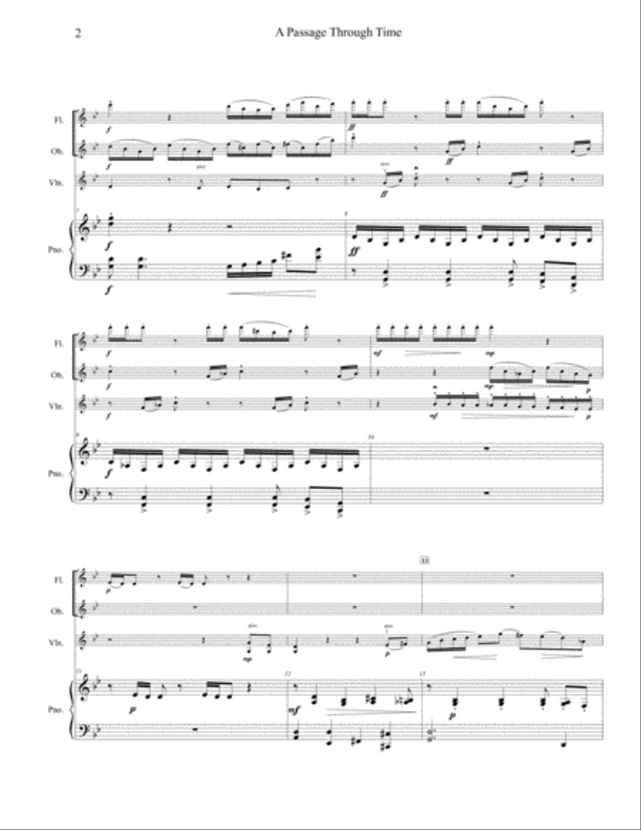 A Passage Through Time (Piano, Flute, Oboe and Violin) Woodwind Quartet scores gallery preview page 5