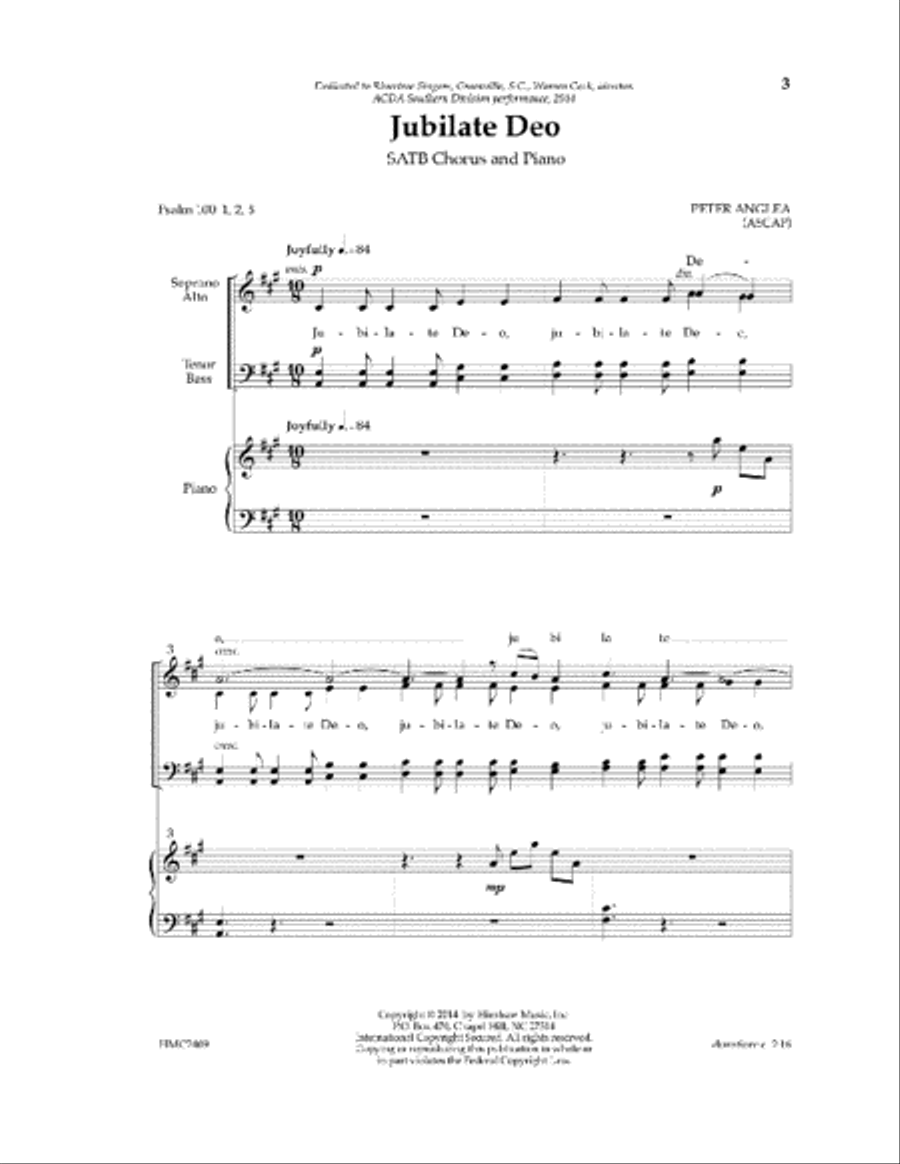 Jubilate Deo 4-Part scores gallery preview page 1