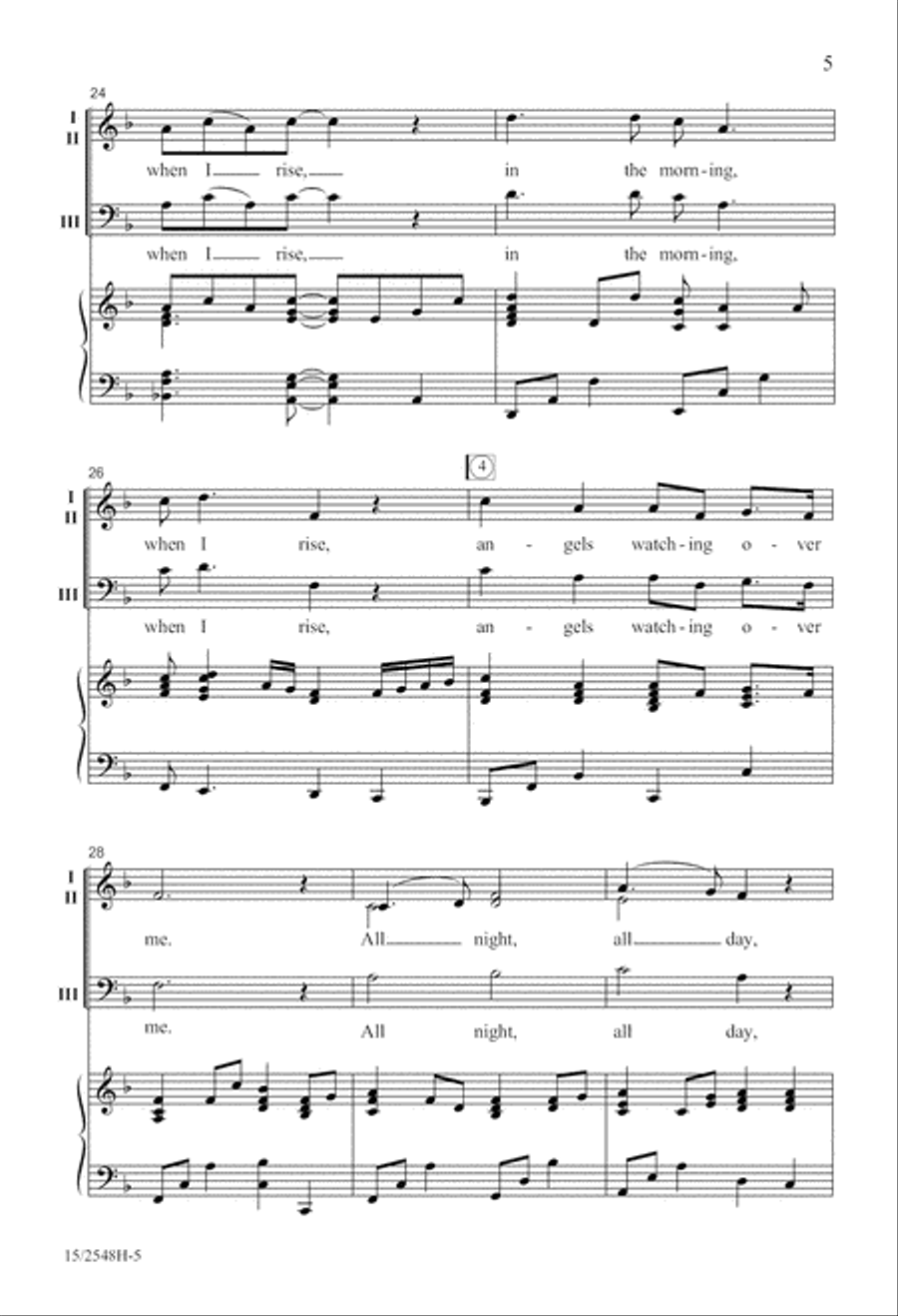 Angels Watching Over Me 3-Part scores gallery preview page 5