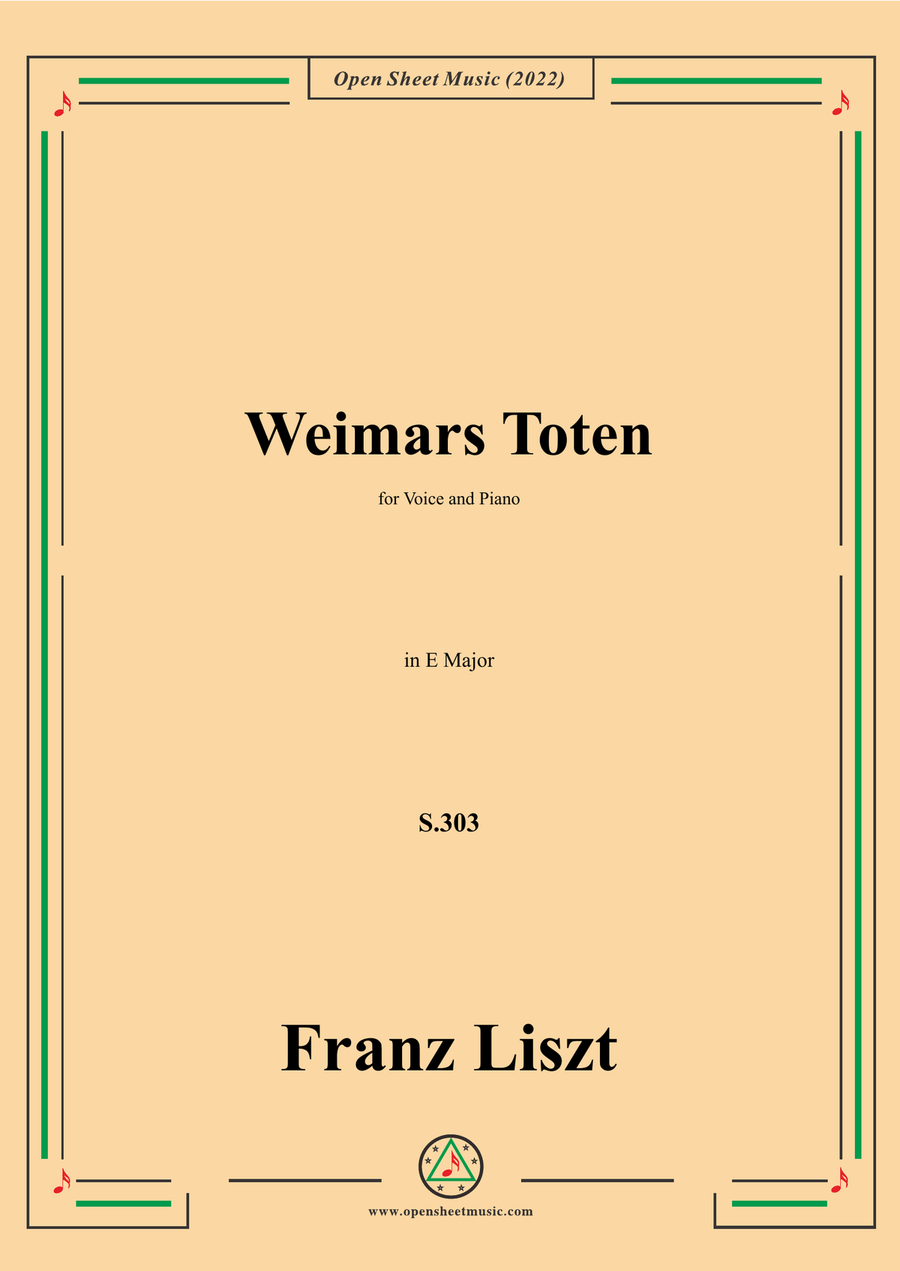 Liszt-Weimars Toten,S.303,in E Major,for Voice and Piano