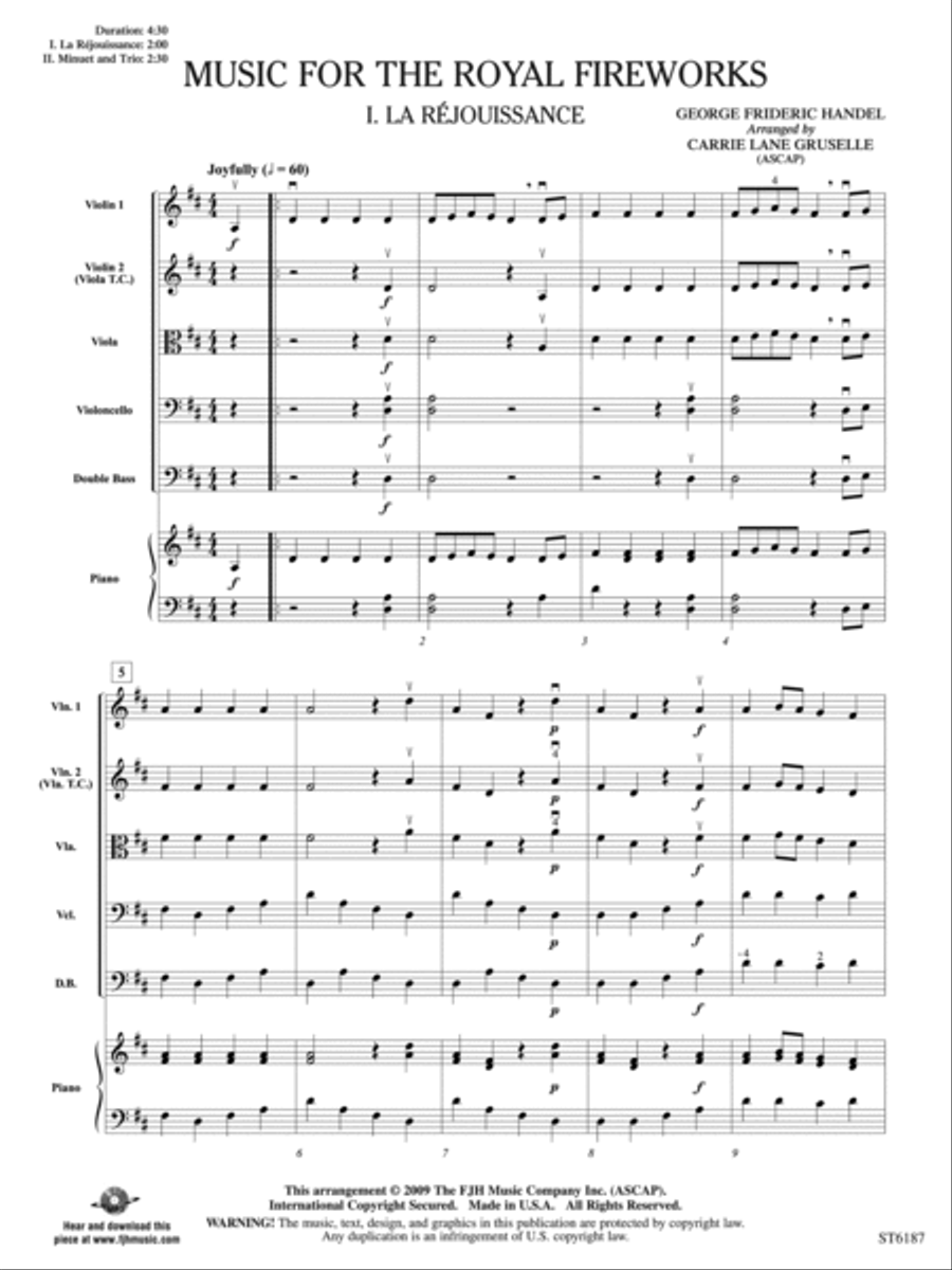 Music for the Royal Fireworks: Score String Orchestra scores gallery preview page 3