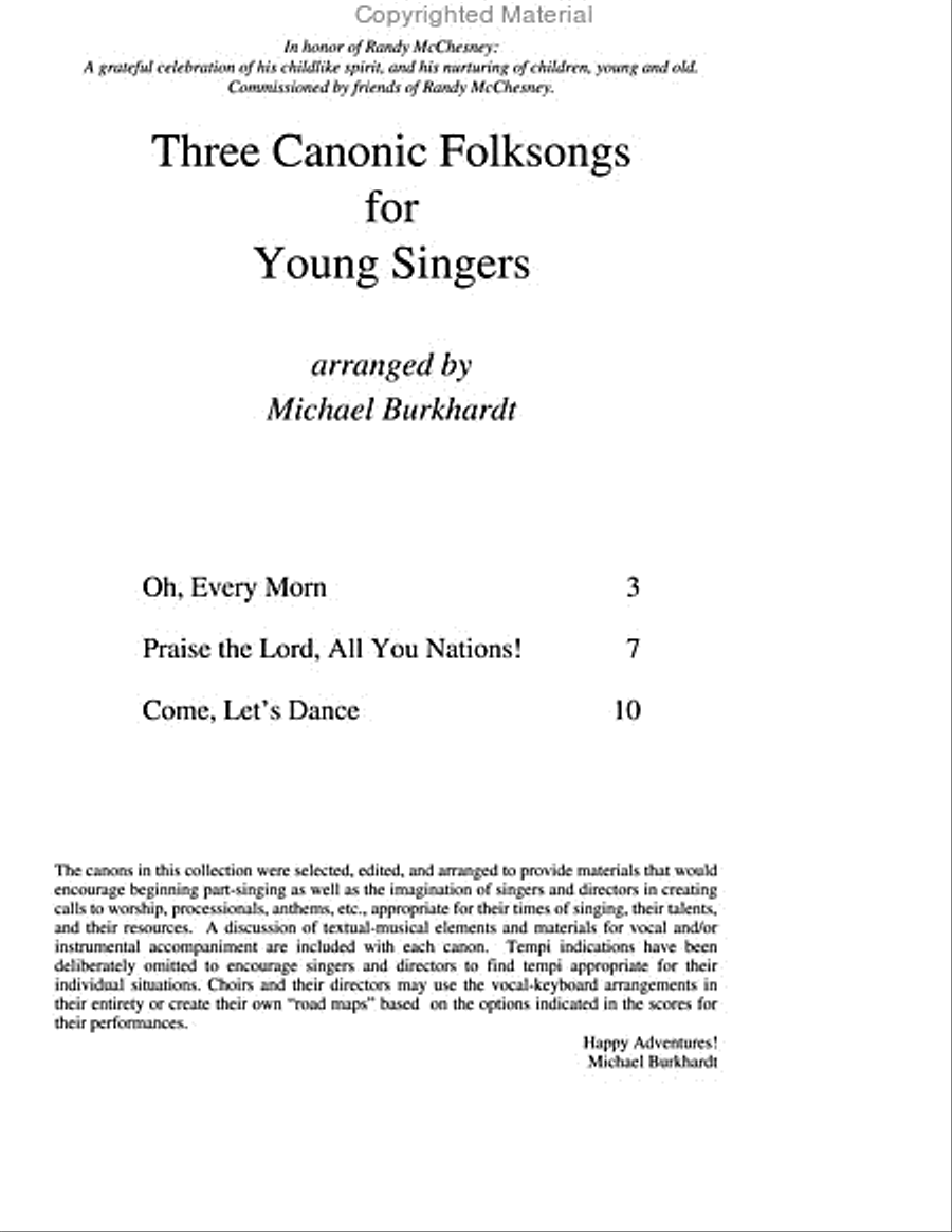 Three Canonic Folksongs for Young Singers SSA scores gallery preview page 2