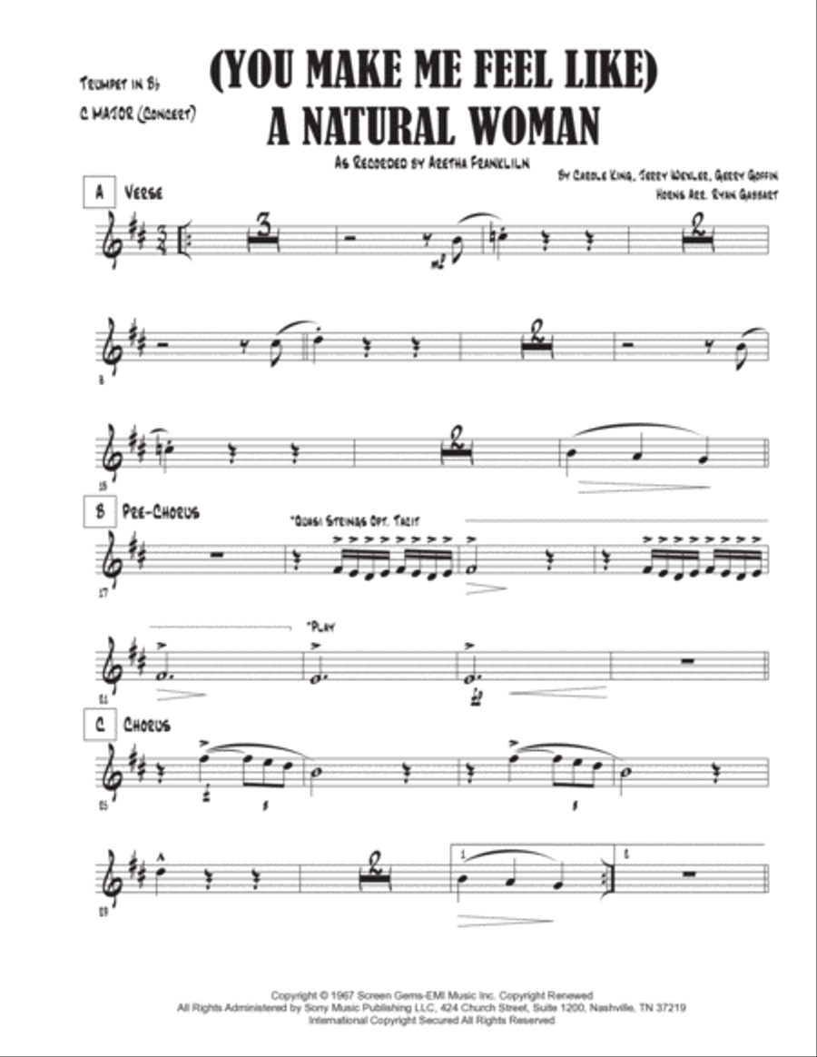 (you Make Me Feel Like) A Natural Woman Tenor Saxophone scores gallery preview page 5