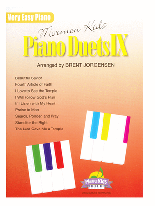 Book cover for Mormon Kids Piano Duets IX