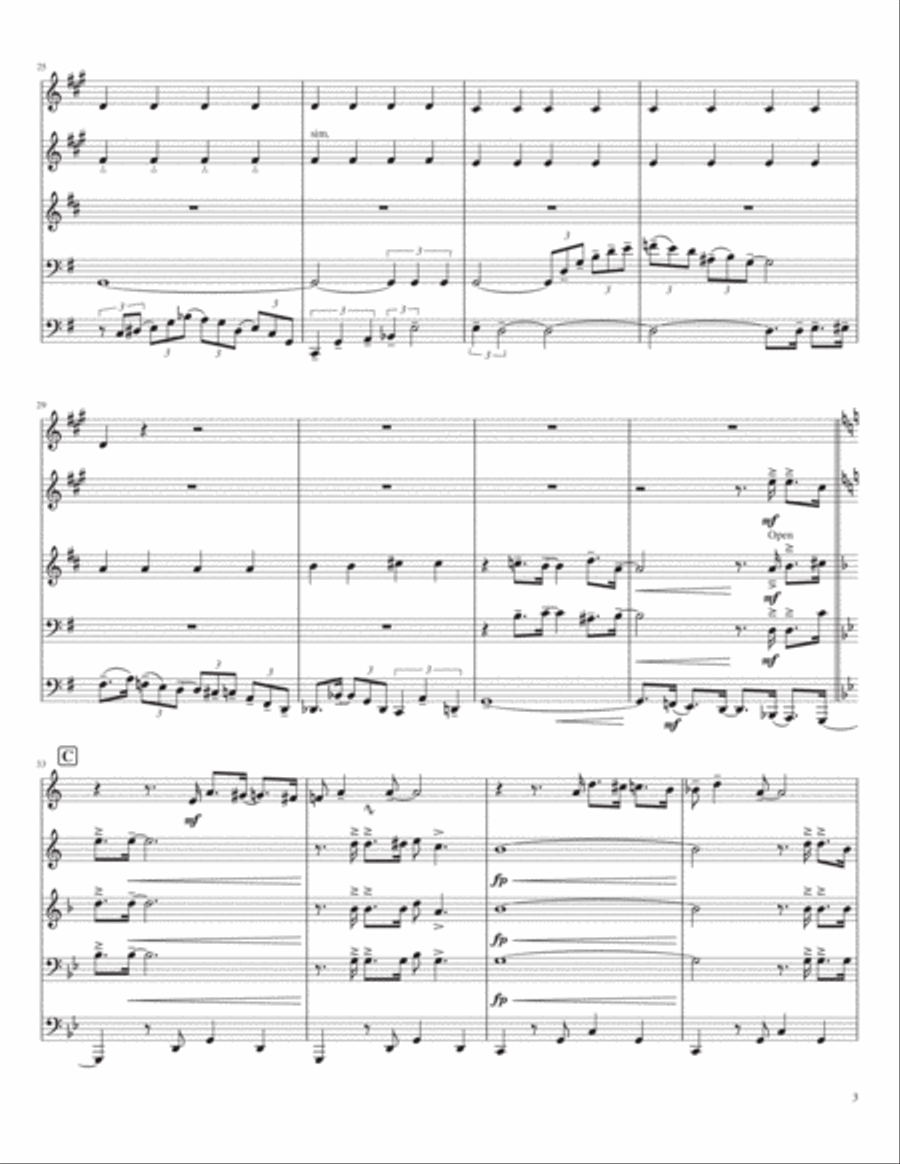 St. Louis Blues - Full Score Brass Quintet scores gallery preview page 3