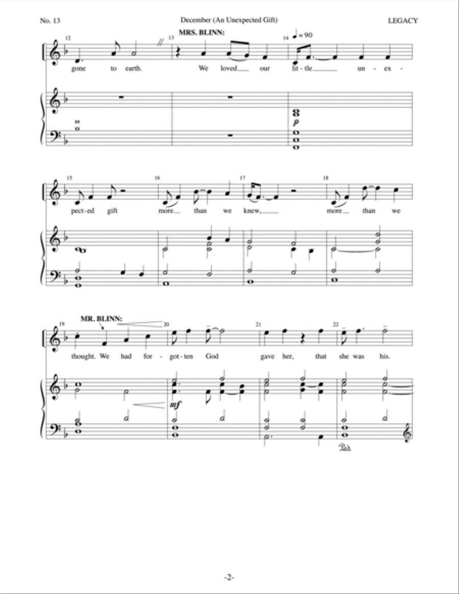 December (An Unexpected Gift) Piano, Vocal scores gallery preview page 2