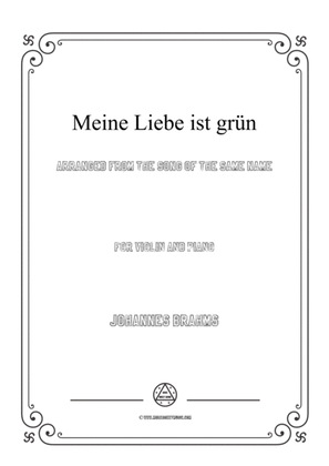 Book cover for Brahms-Meine Liebe ist grün,for Violin and Piano