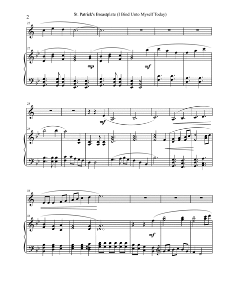 St. Patrick's Breastplate (Trumpet & Piano) Trumpet Duet scores gallery preview page 2