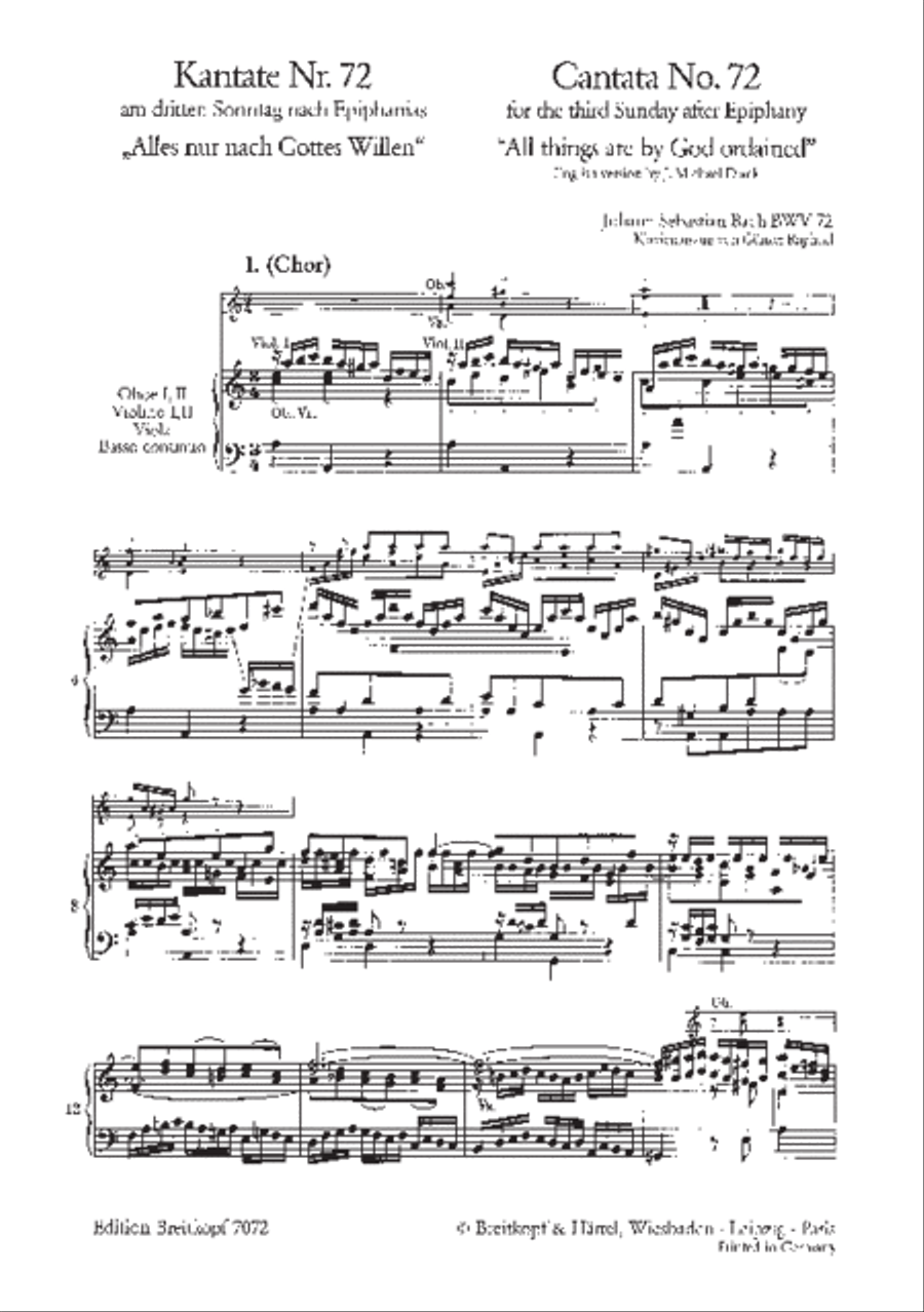 Cantata BWV 72 “All things are by God ordained” 4-Part scores gallery preview page 2