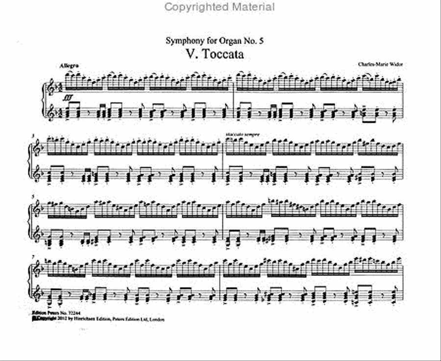 Toccata from Symphony No. 5 for Organ Organ Solo scores gallery preview page 2