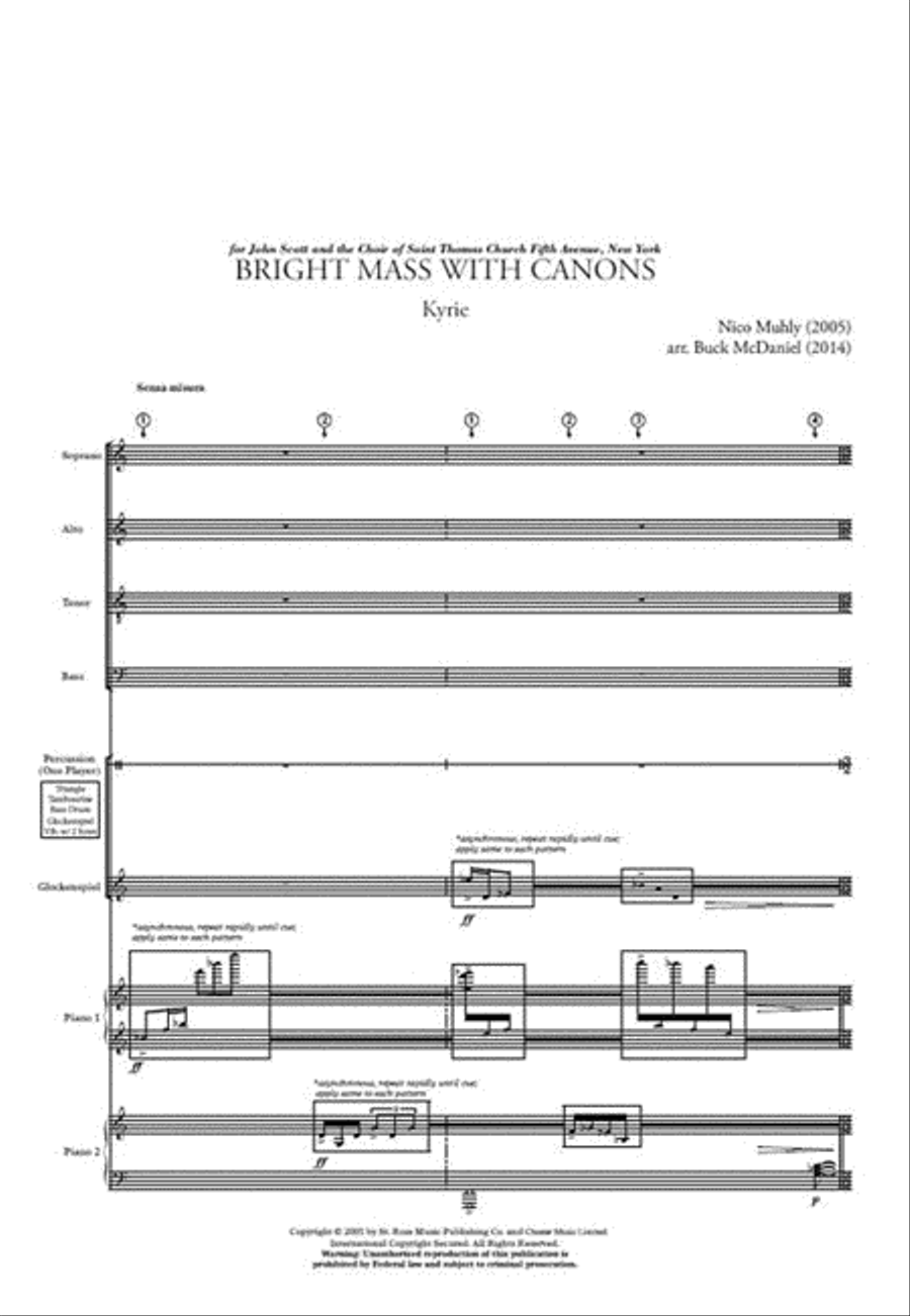 Bright Mass with Canons 4-Part scores gallery preview page 1