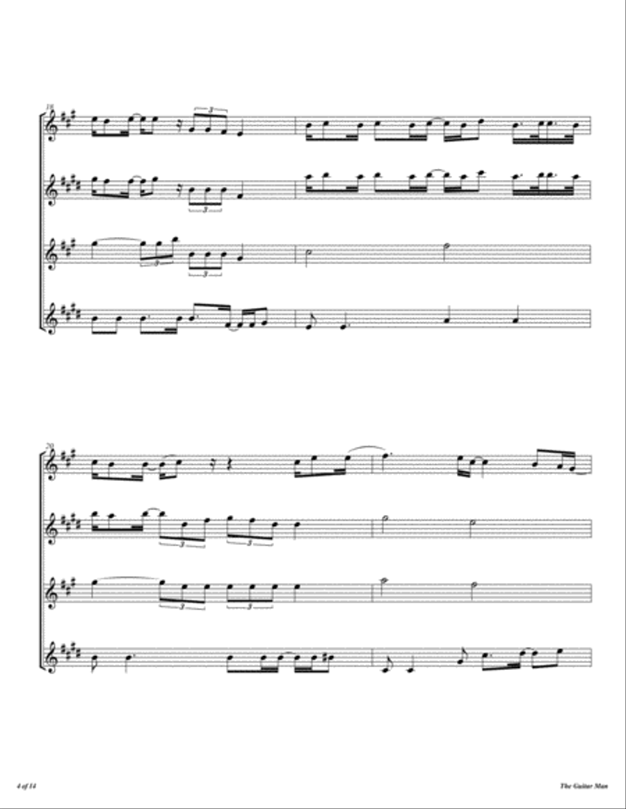 The Guitar Man Woodwind Quartet scores gallery preview page 5