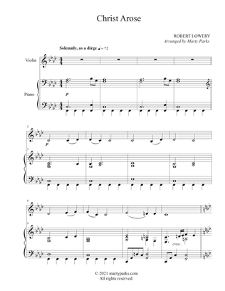 Book cover for Christ Arose (Violin-Piano)