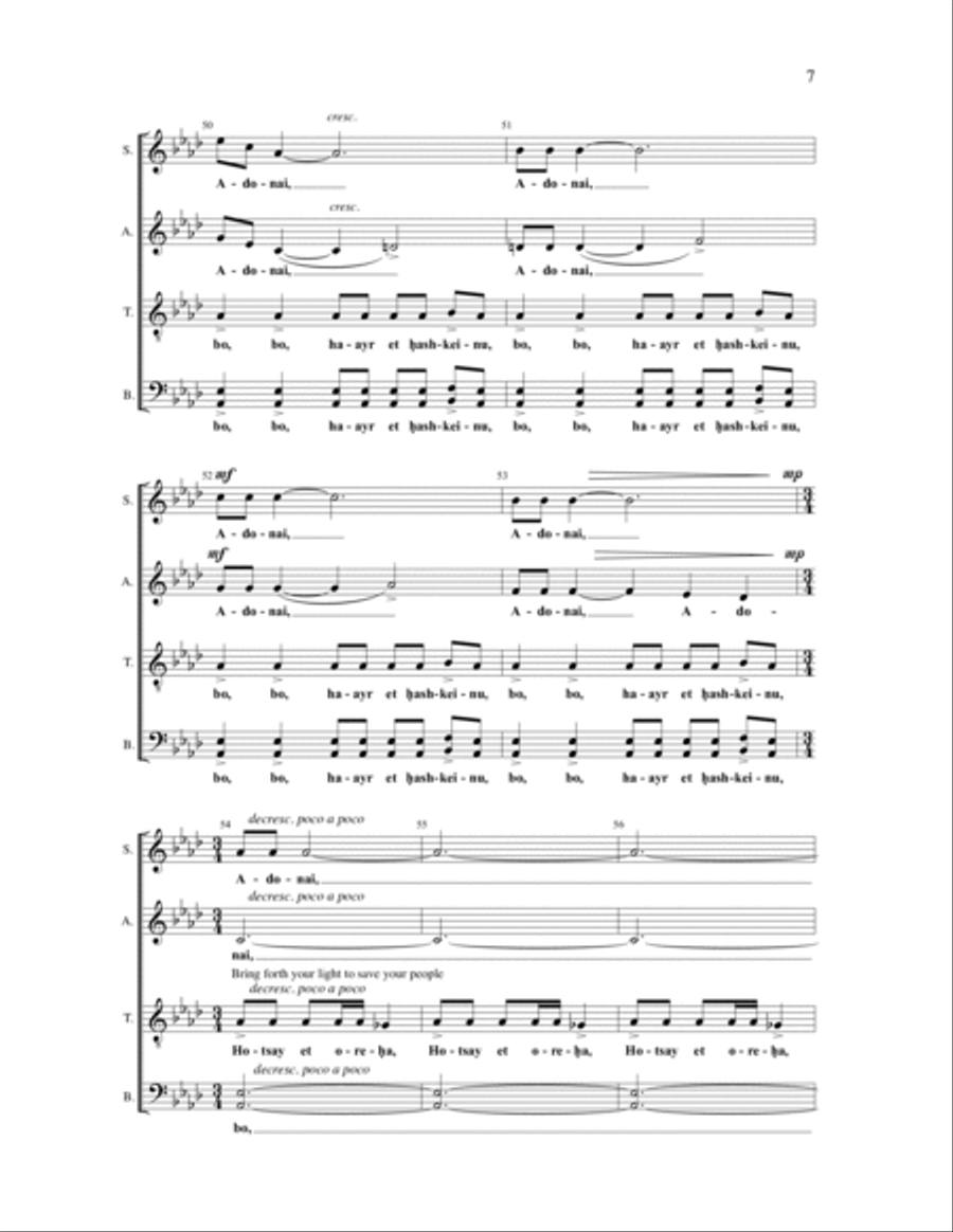 Adoni Or HaOlam 4-Part scores gallery preview page 6