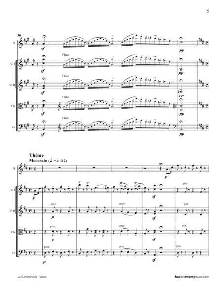 La Cenerentola, fantaisie elegante sur un theme de Rossini, arranged for flute and string quartet image number null