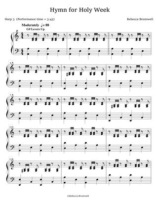 "Hymn for Holy Week" Harp 3 Part - Score Only