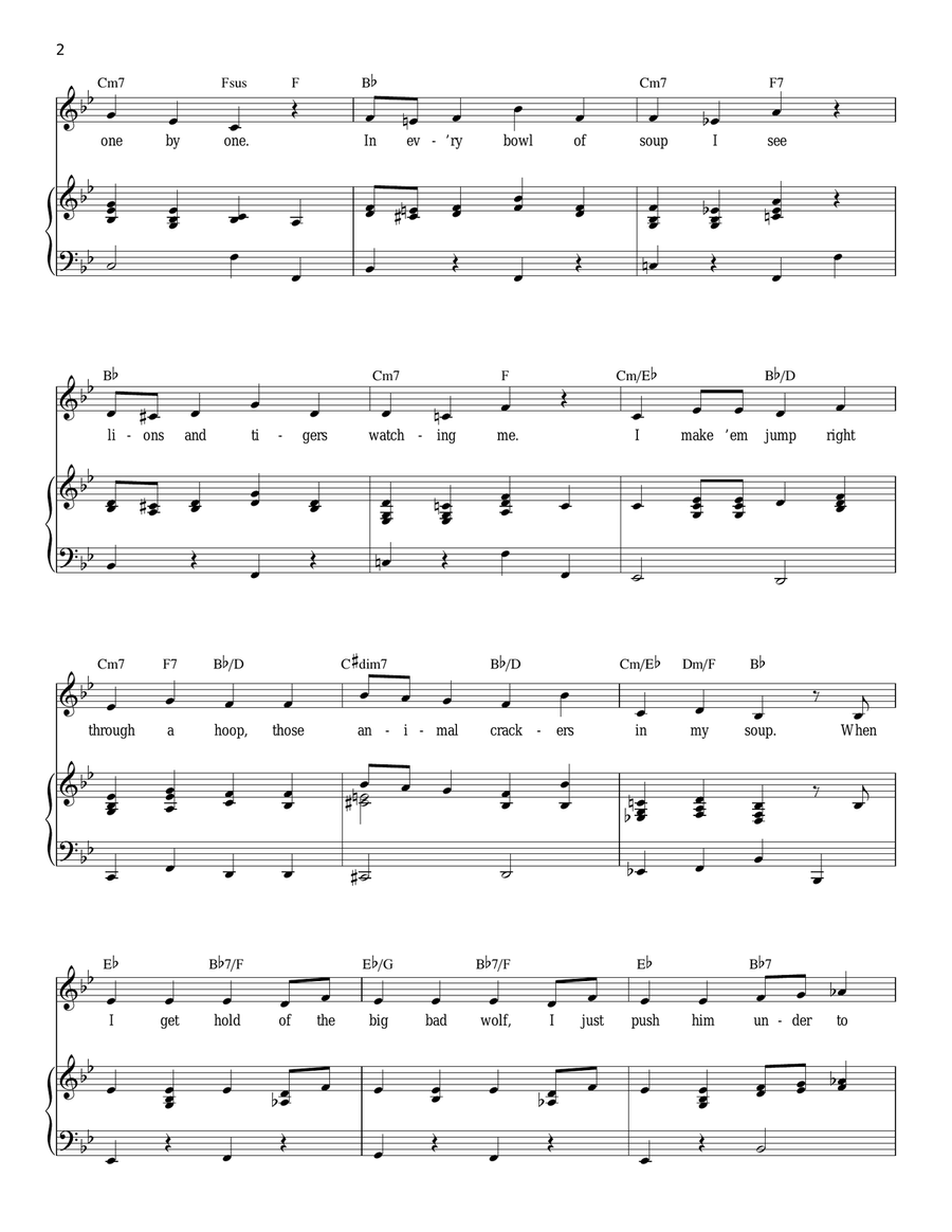 Animal Crackers In My Soup Piano, Vocal scores gallery preview page 2