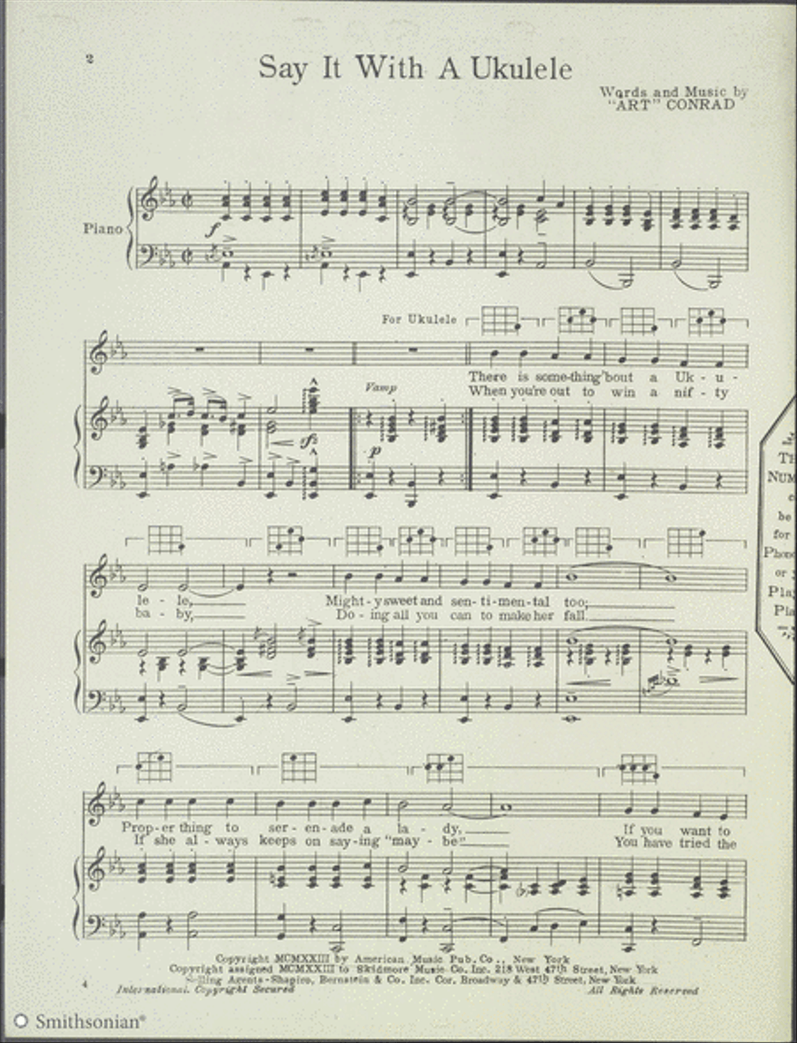 Say It With A Ukulele Piano, Vocal scores gallery preview page 2