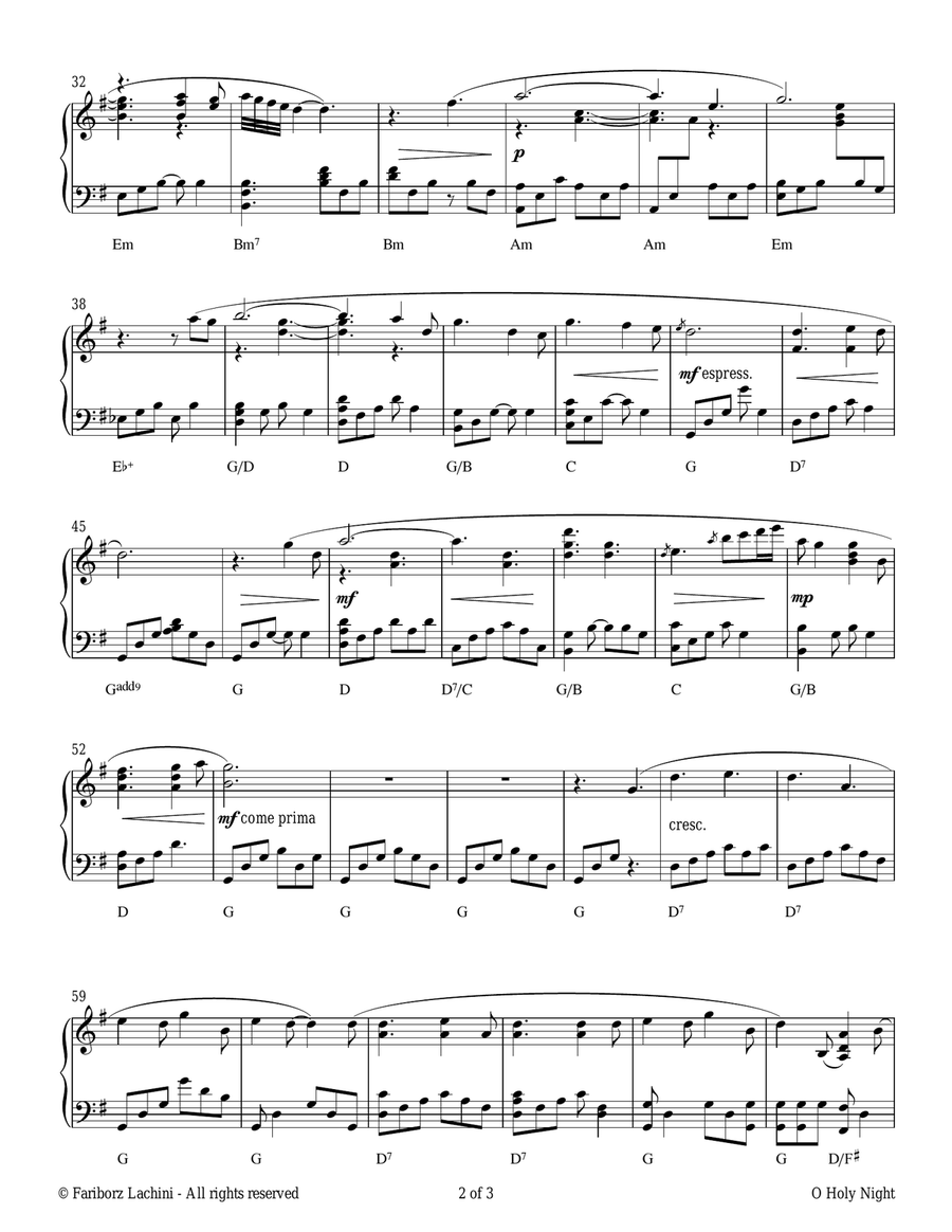 O Holy Night O Holy Night Piano Solo scores gallery preview page 2