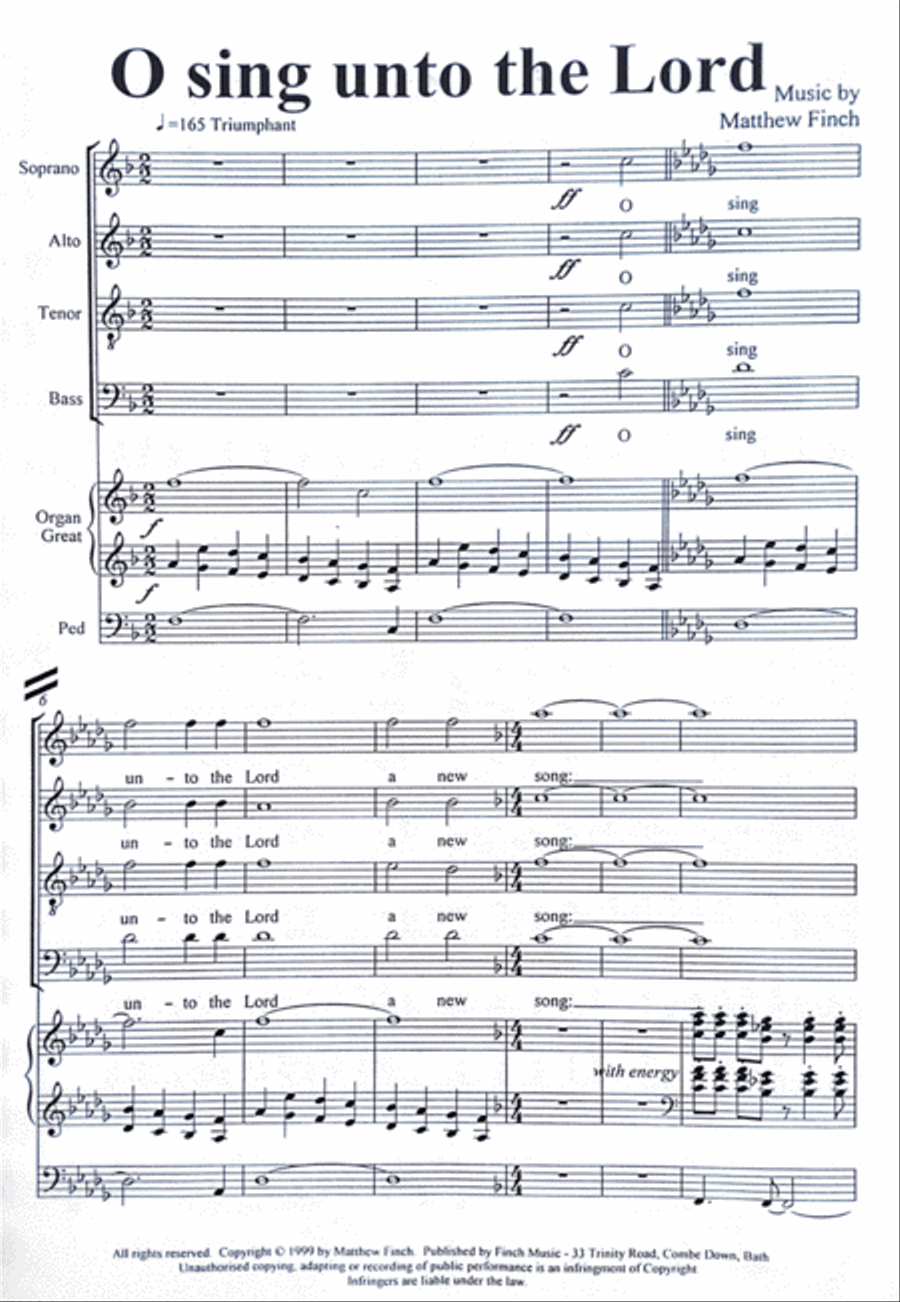 O sing unto the Lord a new song 4-Part scores gallery preview page 2