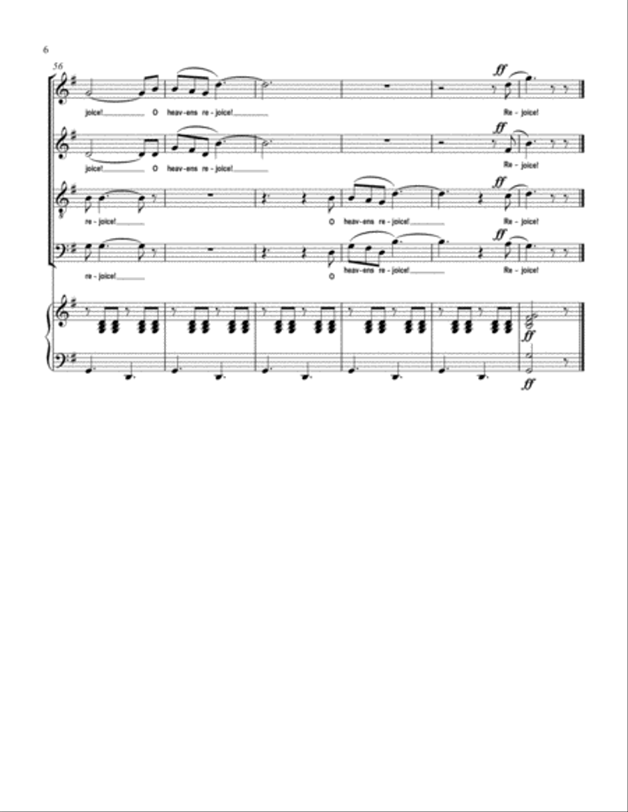 Rejoice, O Heavens, Rejoice (Revelation 12:10-12) 4-Part scores gallery preview page 6