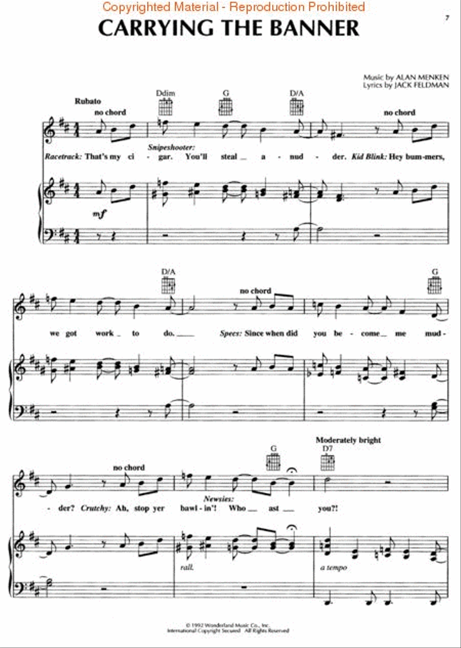 Newsies Piano, Vocal, Guitar scores gallery preview page 3