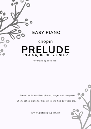 Prelude in A Major - Op 28, n 7 - Chopin for Easy Piano (G Major)