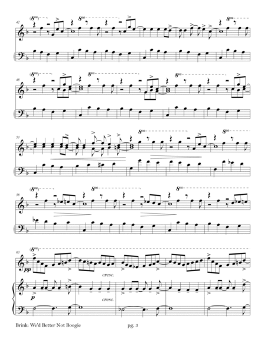 We'd Better Not Boogie (carillon duet) Glockenspiel scores gallery preview page 3