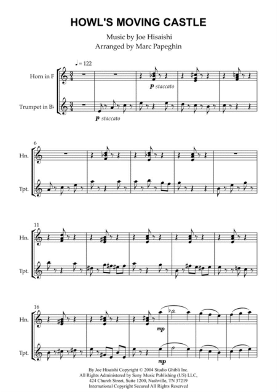 Howl's moving castle french horn sale