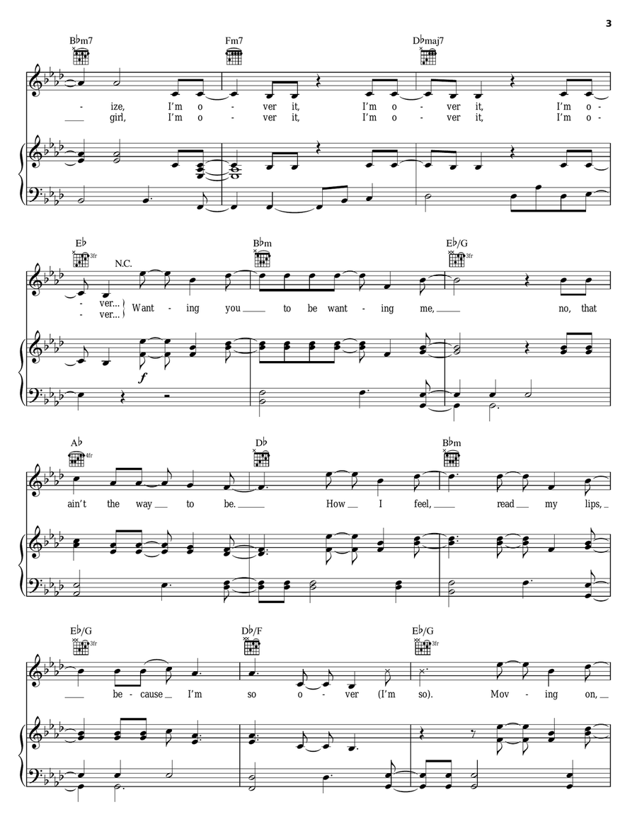 Over It Piano, Vocal, Guitar scores gallery preview page 3