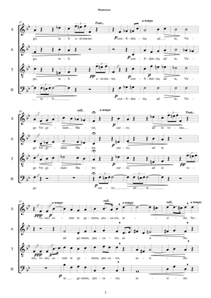 Memorare - Prayer to the Virgin Mary for Choir SATB a cappella image number null