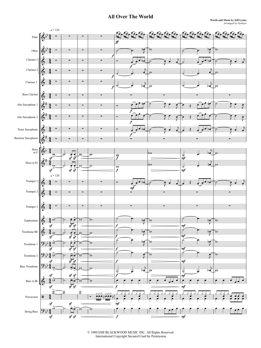 All Over The World Concert Band scores gallery preview page 1