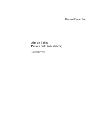 Book cover for Verdi - Pas de Solo for flute and clarinet duet (Jerusalem, Act III)