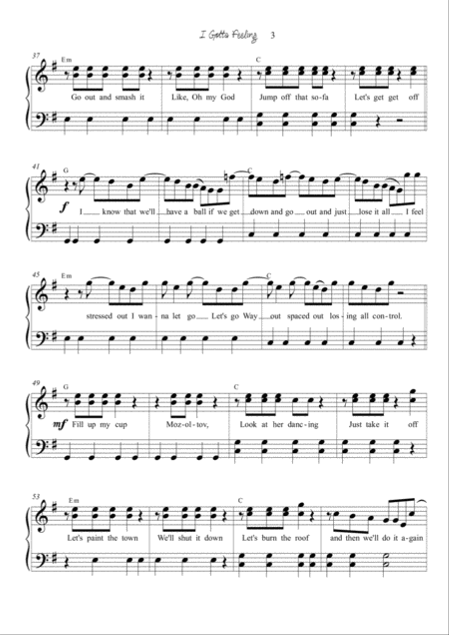 I Gotta Feeling Voice scores gallery preview page 3