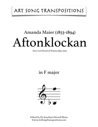 Book cover for MAIER: Aftonklockan (transposed to F major)