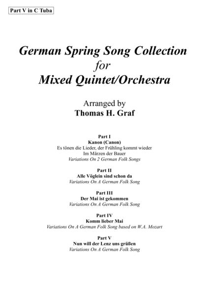 German Spring Song Collection - 5 Concert Pieces - Multiplay - Part V in C