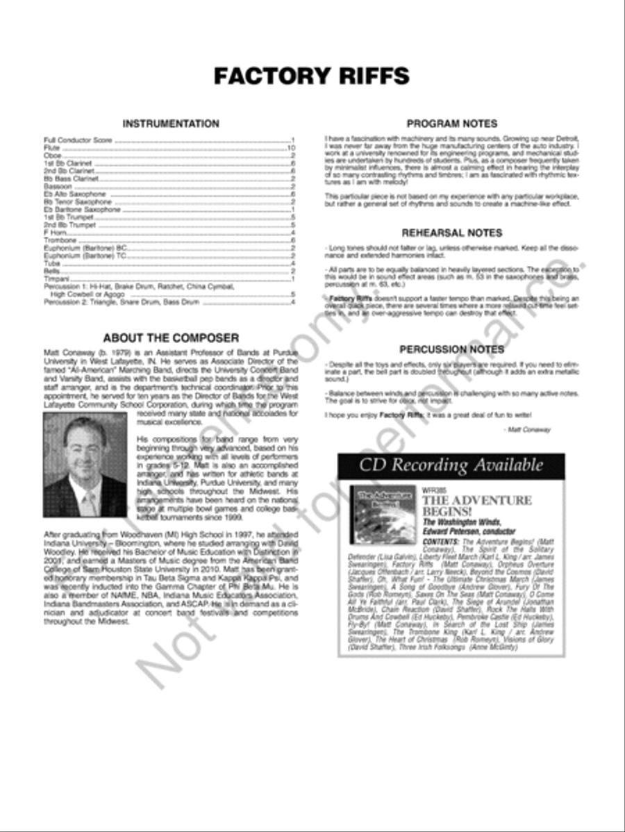 Factory Riffs Concert Band scores gallery preview page 3